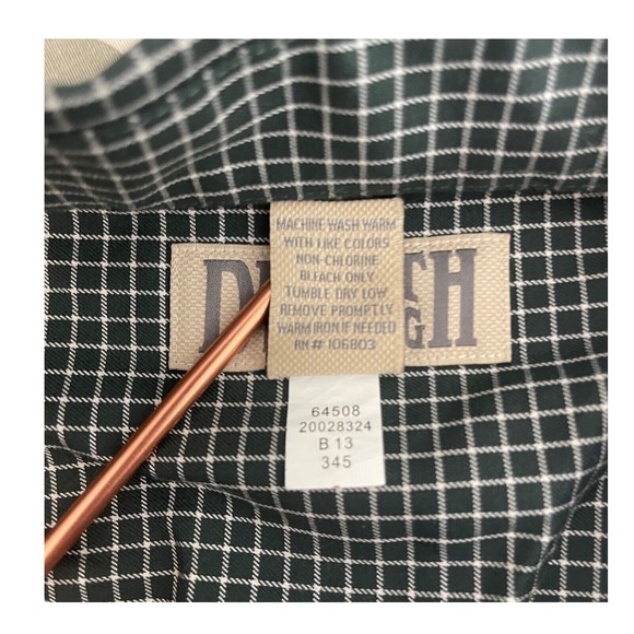 Duluth Trading Shirt Mens Large Wrinkle Fighter Slim Fit Long Sleeve Green Check - Picture 4 of 10